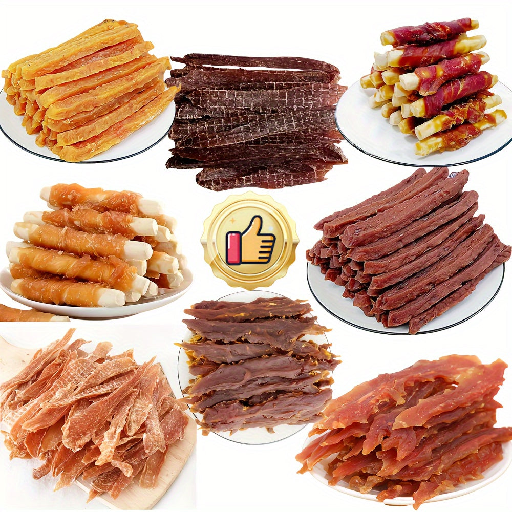 Dog Jerky Treats 400g Mixed Flavor Pack | Chicken & Duck Jerky, High Protein Low Fat, Long Lasting Chews, Digestible Training Reward Snacks for Small Medium - product image