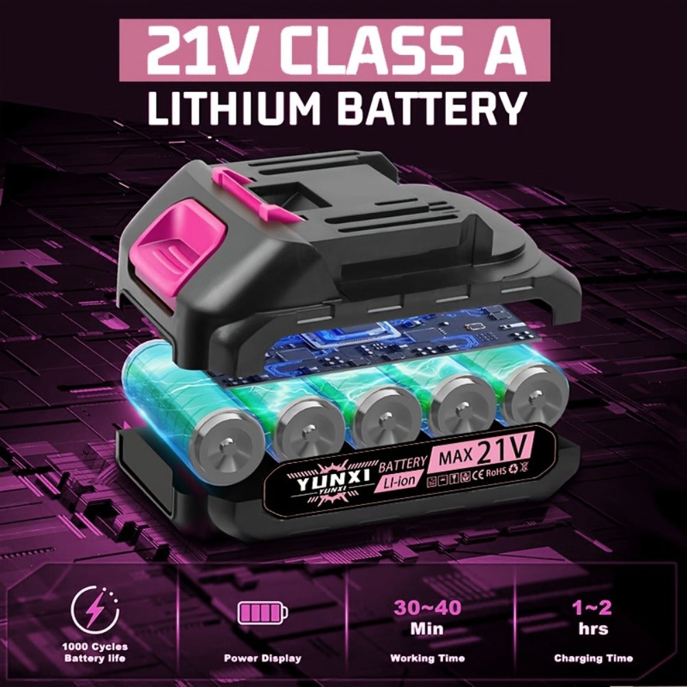 Mini Chainsaw 6 Inch 21V Cordless Battery Powered | Handheld Electric Chain Saw for Tree Branch Trimming Wood Cutting | Lightweight Portable Pruning Saw Pink - product image 12