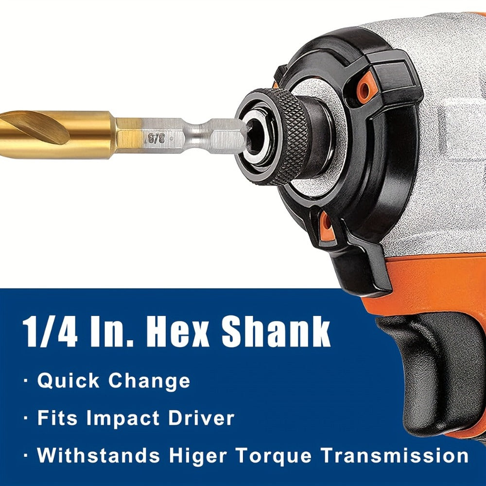 Titanium HSS Drill Bit Set 30PCS Hex Shank Quick Change 1/16 to 1/2 Inch for Metal Wood Plastic Hand Drilling Electric Screwdriver Drill Press Round Shank Twist Bits - product image 7