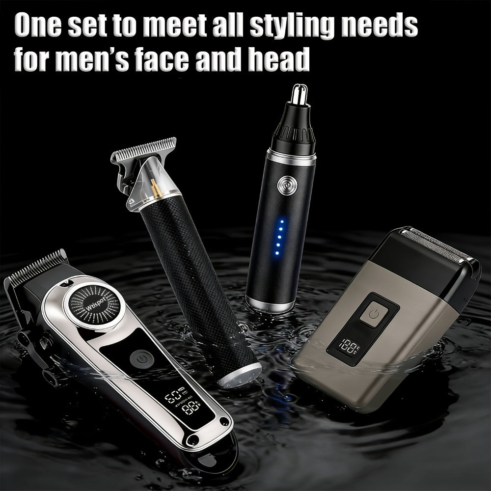 3-in-1 Grooming Kit for Men — Electric Hair Clipper, Nose Hair Trimmer & Shaver Set, USB Rechargeable Lithium Battery Cordless, 2 3 4-Piece Options, Black & Golden, Gift for Husban - product image 2