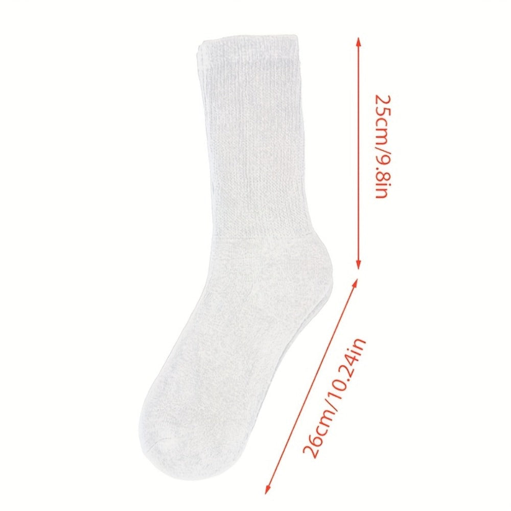 Cotton Diabetic Crew Socks 12 Pairs Non-Binding Neuropathy Loose Fit Seamless Cushioned Full Length for Men Women Edema Sensitive Feet White Black Brown Khaki Navy Grey - product image 4