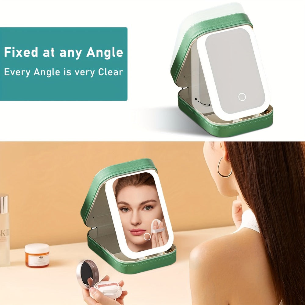 Lighted Makeup Case with LED Mirror & Cosmetic Organizer - 1200mAh Rechargeable USB Travel Makeup Train Case Portable Vanity Mirror for Women Girls Birthday Gift - product image 11