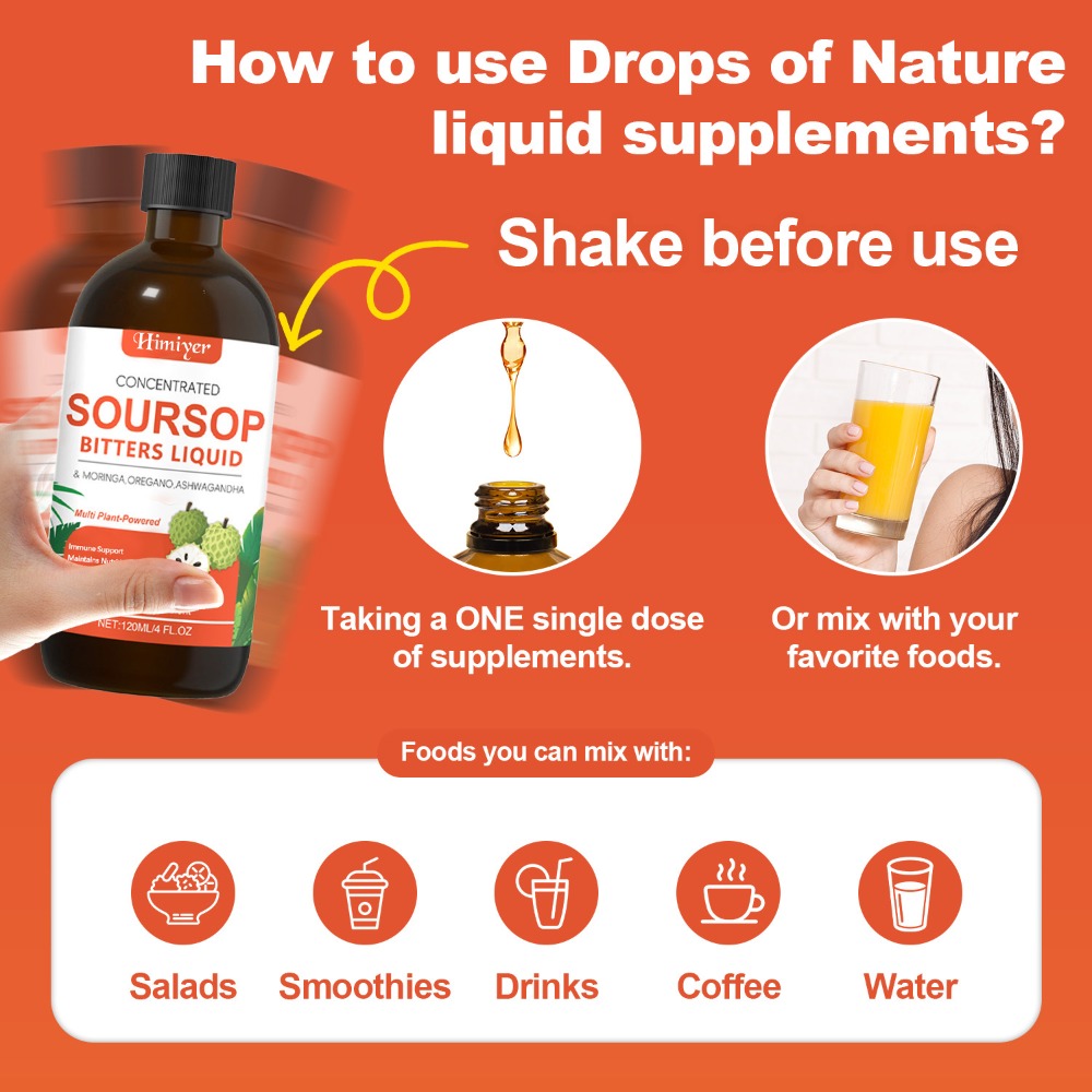 Soursop Bitters Liquid Herbal Supplement – Gut Health Support with Moringa, Oregano & Ashwagandha | Sugar-Free Vegan Formula for Sensitive Stomachs & Vitality | ShopVora UK - product image 11