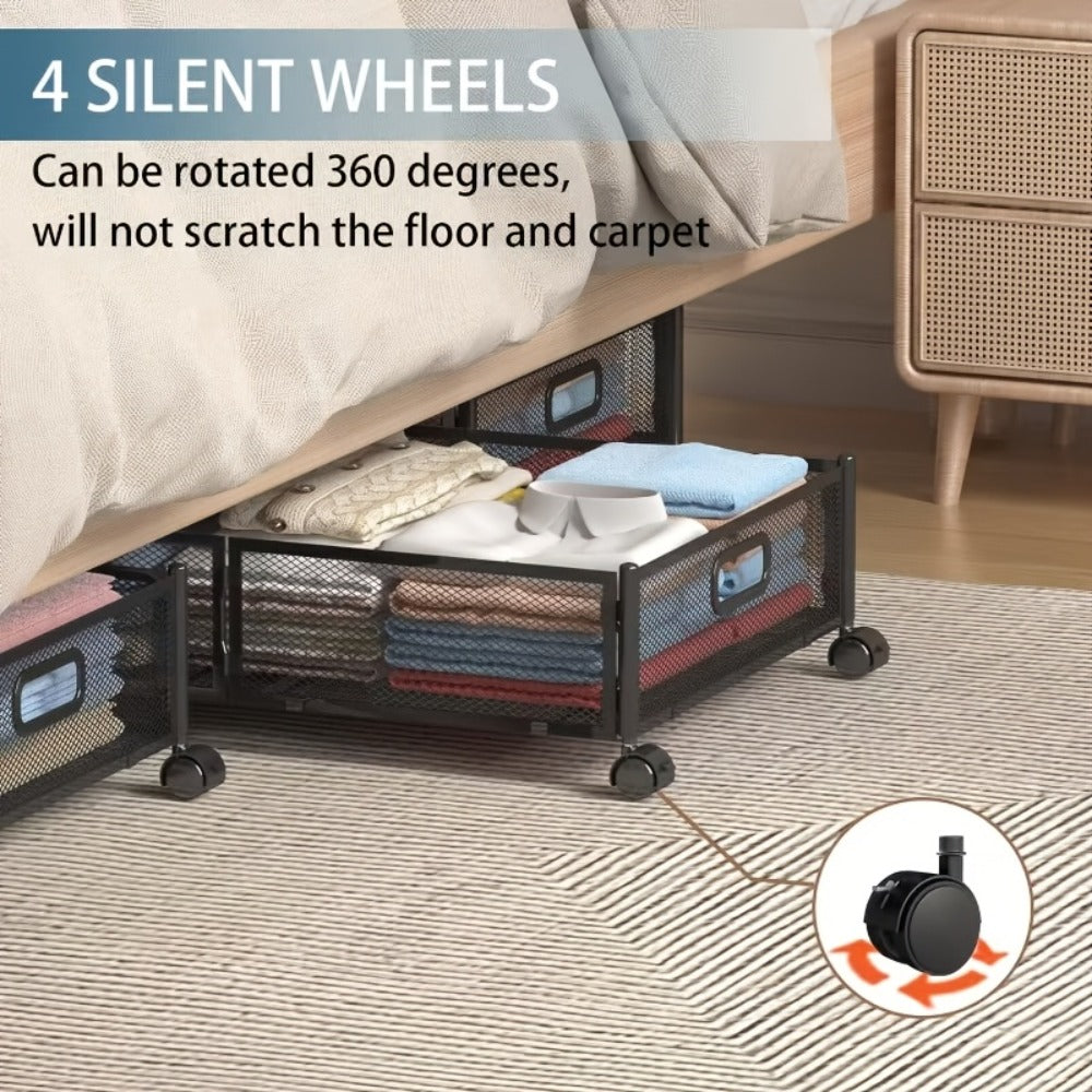 Under Bed Storage Containers with Wheels & Handles – Shoes, Clothes, Blankets Organizer - product image 3
