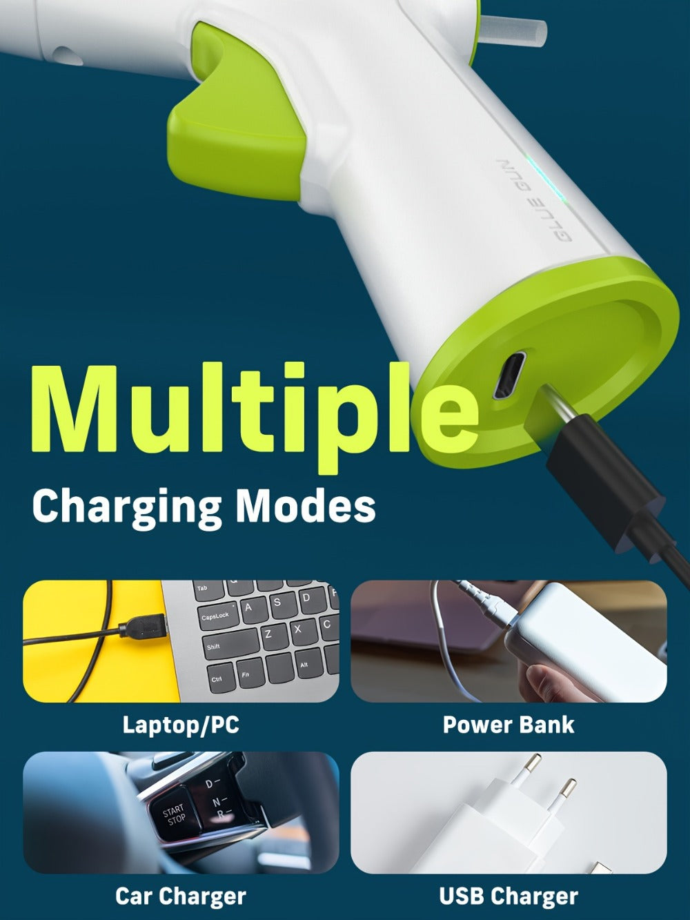 Cordless Hot Glue Gun Fast Heating USB Rechargeable 2000mAh – 12-Second Heat-Up, Anti-Drip Nozzle, Auto Shut-Off, Mini Glue Sticks Included, Portable Wireless Glue Gun for DIY Craf - product image 20