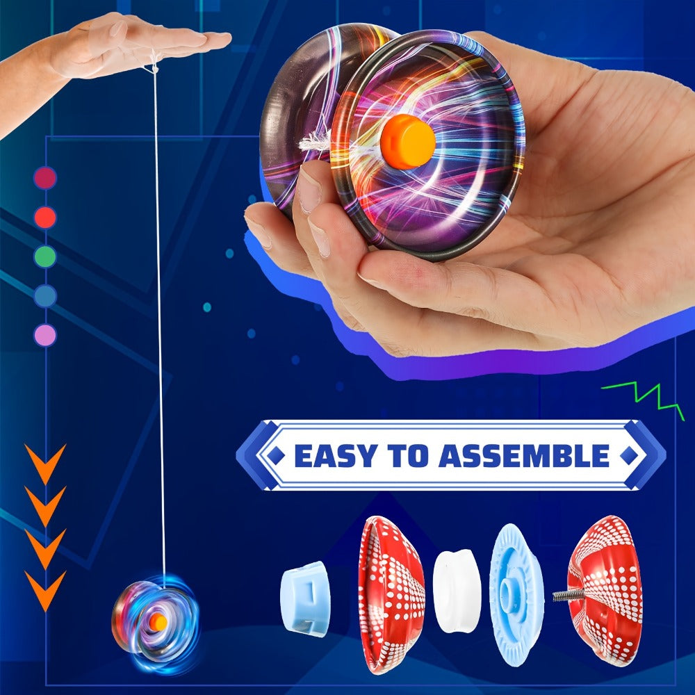 Metal Alloy Yoyo Bulk 50 Pcs Responsive Yo-Yo Set for Beginners Kids Adults Auto Return String Trick Yoyos Colorful Party Favors Gift Boys Girls Students for - product image 3