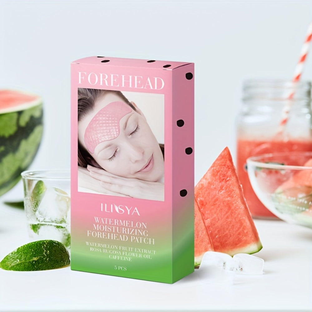 Watermelon Forehead Patches 15pcs Caffeine Collagen Niacinamide Ultra Hydrating Moisturizing Brightening De-Puffing Daily Facial Skin Care for Women All Skin Types - product image 7
