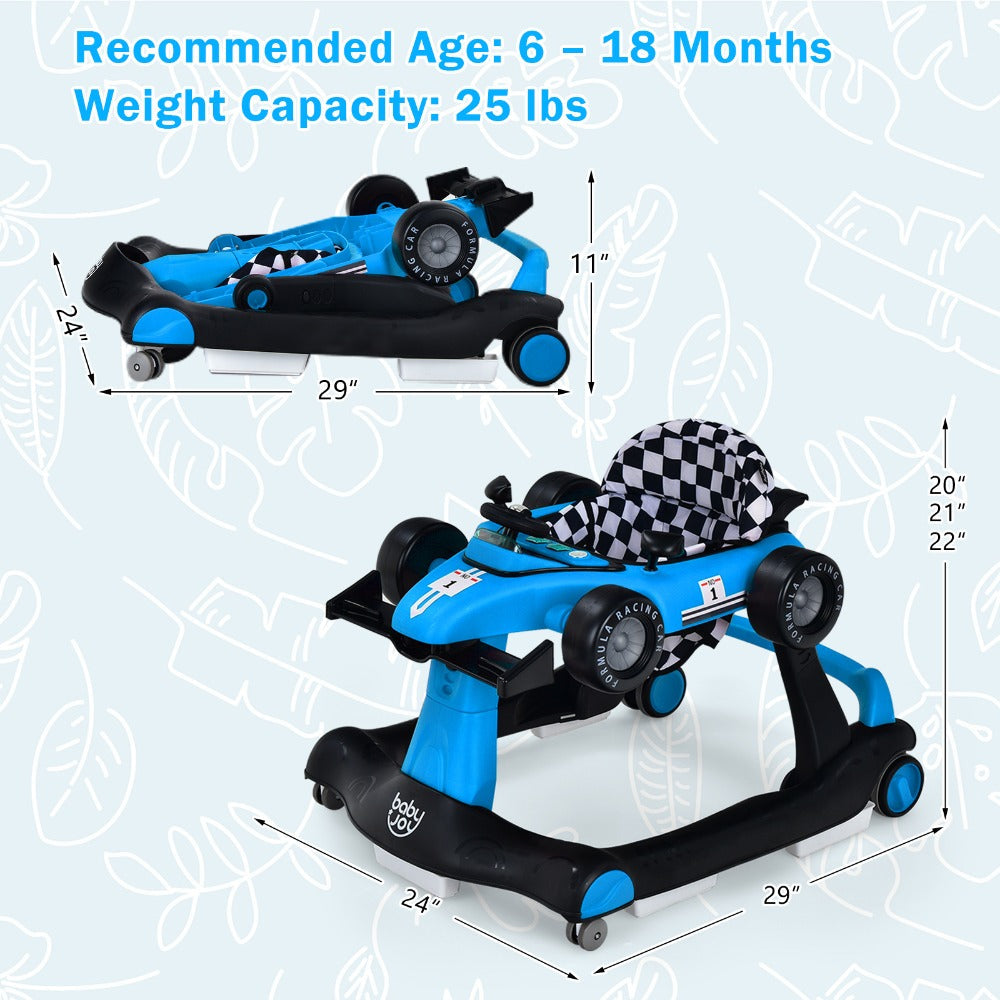 4-in-1 Collapsible Baby Walker with Activity Toy Tray & Adjustable Height – Sit-to-Stand Push Walker for Infants & Toddlers, Removable Washable Seat Pad, Safe - product image 4