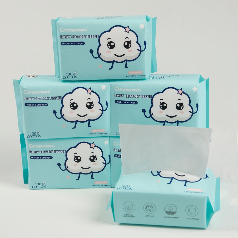 100% Cotton Disposable Face Towels Draw-Style Box 200 400 600 Count — Soft Thick Lint-Free Cleansing Wipes for Facial Care Makeup Removal Wet & Dry All Skin Types Women - product image 3
