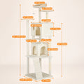 Cat Tree Tower Multi-Layer with Scratching Post, Perch Platforms & Cat Apartments – 80 Inch, 6 Colors – Tall Cat Climbing Frame for Indoor Cats, Space-Saving - product image 2