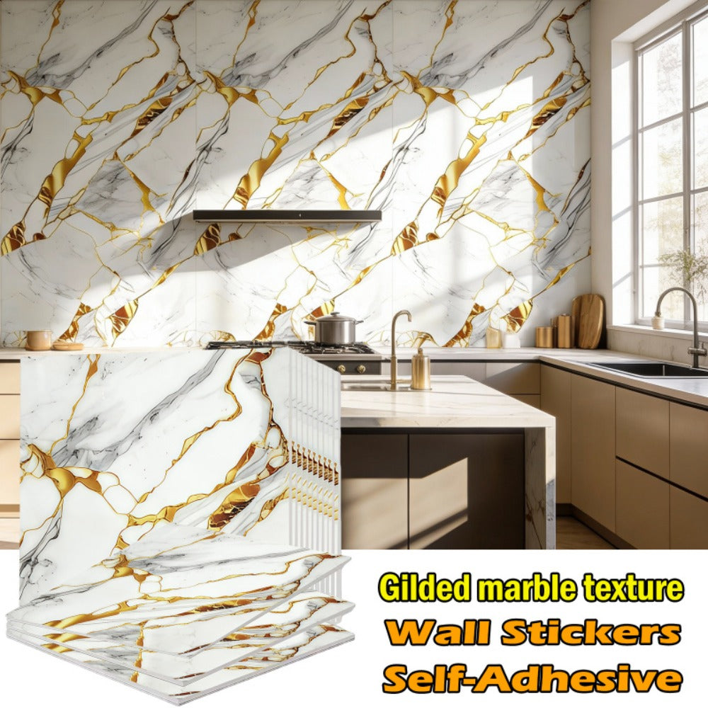Self-Adhesive Marble Tile Stickers 11.8x11.8in Peel and Stick Wall Tiles for Bathroom Kitchen Backsplash – Waterproof 3D Glossy Imitation Marble Wall Panel, Easy to Install, 50 or  - product image 8