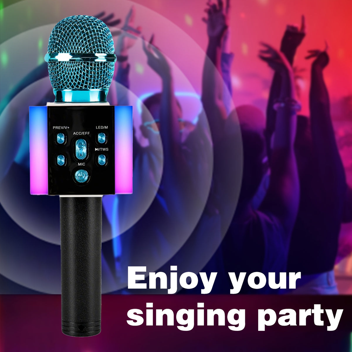 Wireless Karaoke Microphone Speaker with LED Lights and Fun Voice Changer - Portable Singing Mic, Perfect for Holiday Parties, Christmas Family Gatherings, New - product image 38