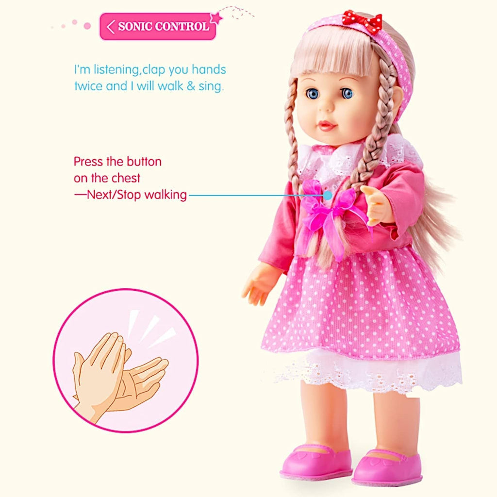Walking Talking Doll Sonic Control 12 Inch Blonde Princess | Clap Activated Sings Walks Talks, Blinking Blue Eyes, Interactive Electronic Baby Doll, Birthday - product image 12