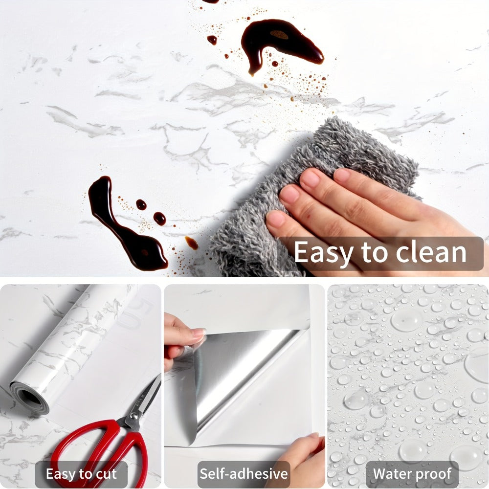 Marble Peel and Stick Wallpaper Roll - Waterproof Oil-Proof Self-Adhesive Wall Contact Paper for Kitchen Backsplash Bathroom Countertop - product image 16