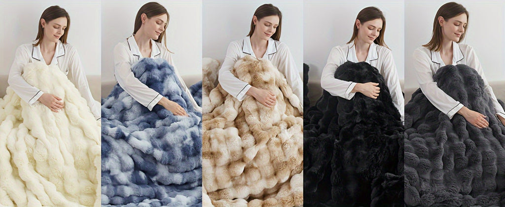 Faux Rabbit Fur Throw Blanket – Ultra-Soft Plush Fleece for Bed, Couch, Sofa & Travel, All Season, 11 Colors, Throw to King Size - product image 28
