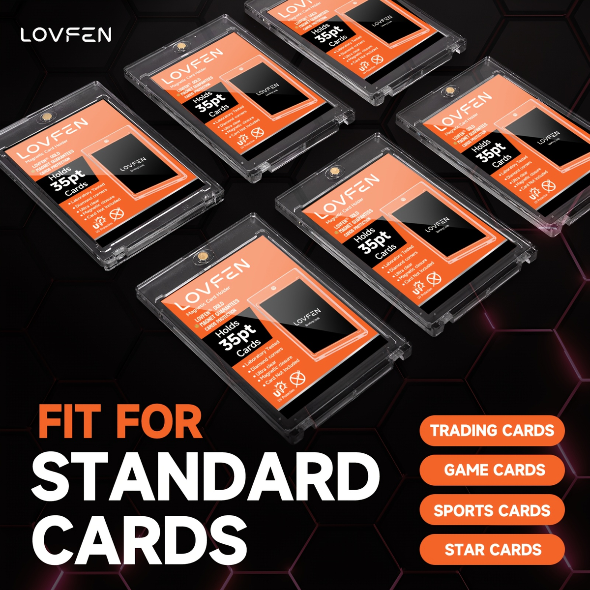 Magnetic Trading Card Holder 48 Pack 35PT UV Hard Plastic Case Single Touch Magnetic Closure for Trading Cards Sports Football Baseball Game Collectibles Bulk - product image 7