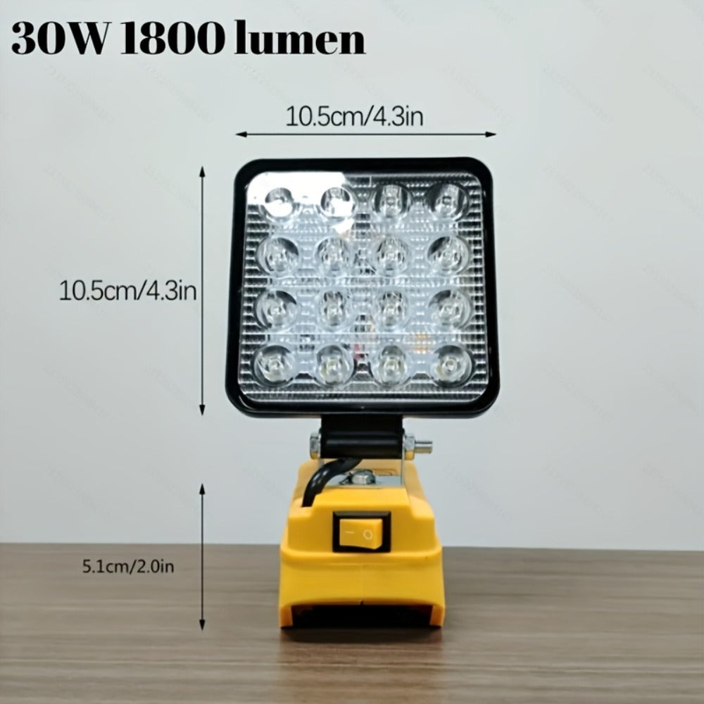 Cordless LED Work Light for DeWalt 20V Battery – 30W/90W 1800/5400 Lumen LED Floodlight | Battery Powered Work Light for Automotive Repair, Construction Site & Emergency Lighting | - product image 5