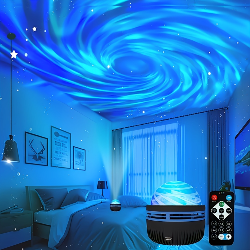 Star Projector Galaxy Night Light with Remote – Aurora Borealis LED Starry Sky Projector, 7 Lighting Effects for Bedroom, Camping, Wedding, Holiday Party & Home Decoration - product image