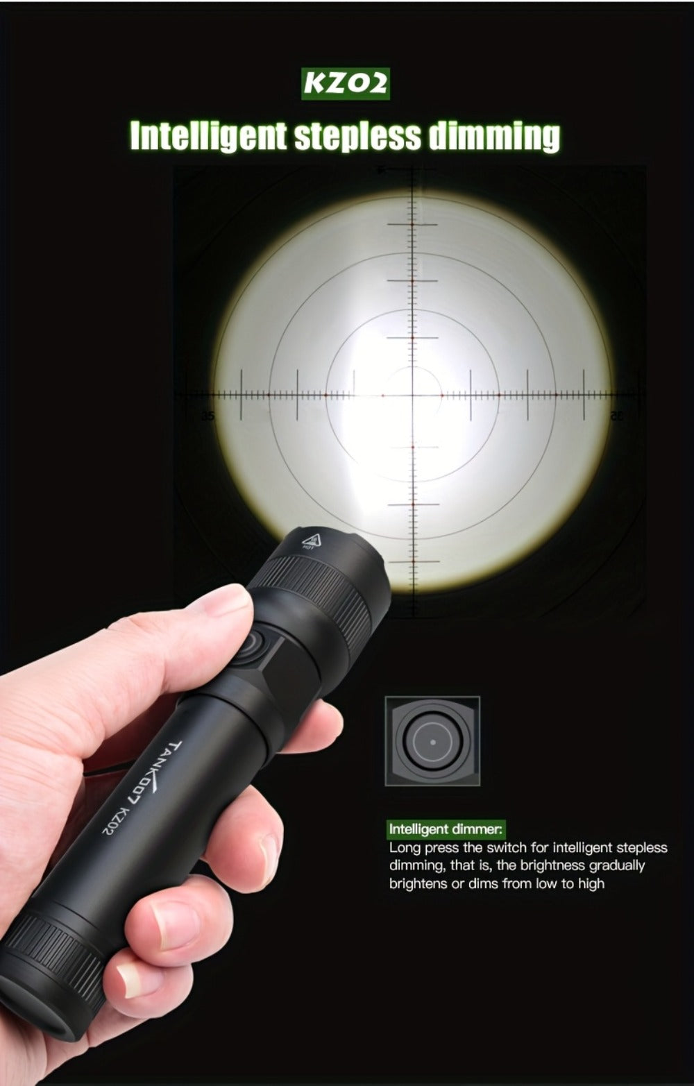 Mini LED Flashlight 18650 Rechargeable Battery | Adjustable Focus & Brightness Zoomable Compact Torch | Textured Grip for Camping Fishing Hiking Outdoor Adventures & Emergency - product image 13