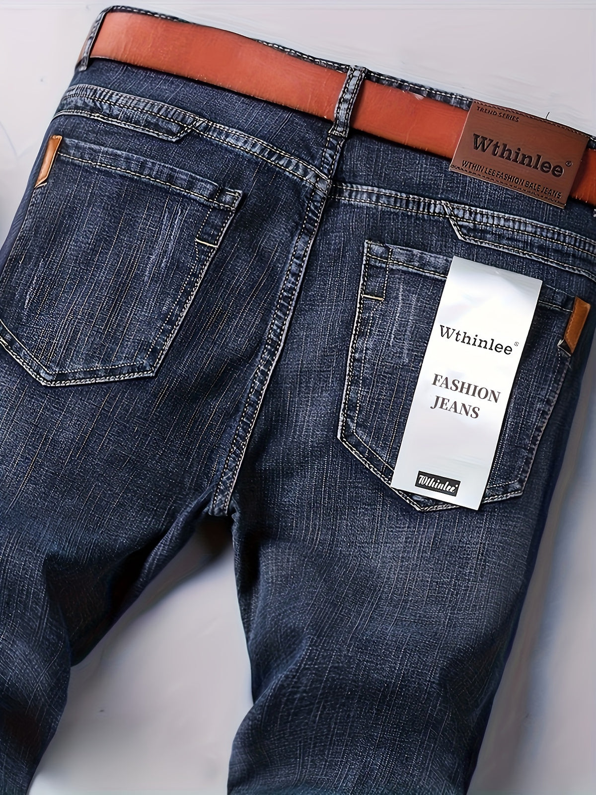 Mens For Jeans Men's Solid Denim Jeans, Light Business Style Slightly Stretch Straight Leg Pants For Outdoor Casual Daily Pantalones Para Hombres Mens Clothes - product image 11