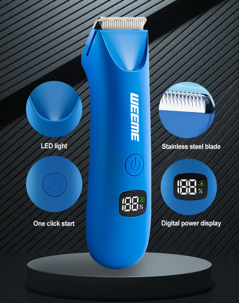 Men's Body Hair Trimmer USB Rechargeable - Chest, Leg & Armpit Hair Trimmer with LCD Display & LED Light, Cordless Electric Body Groomer for Men, Gift for Dad, Husband, Son, Birthd - product image 11