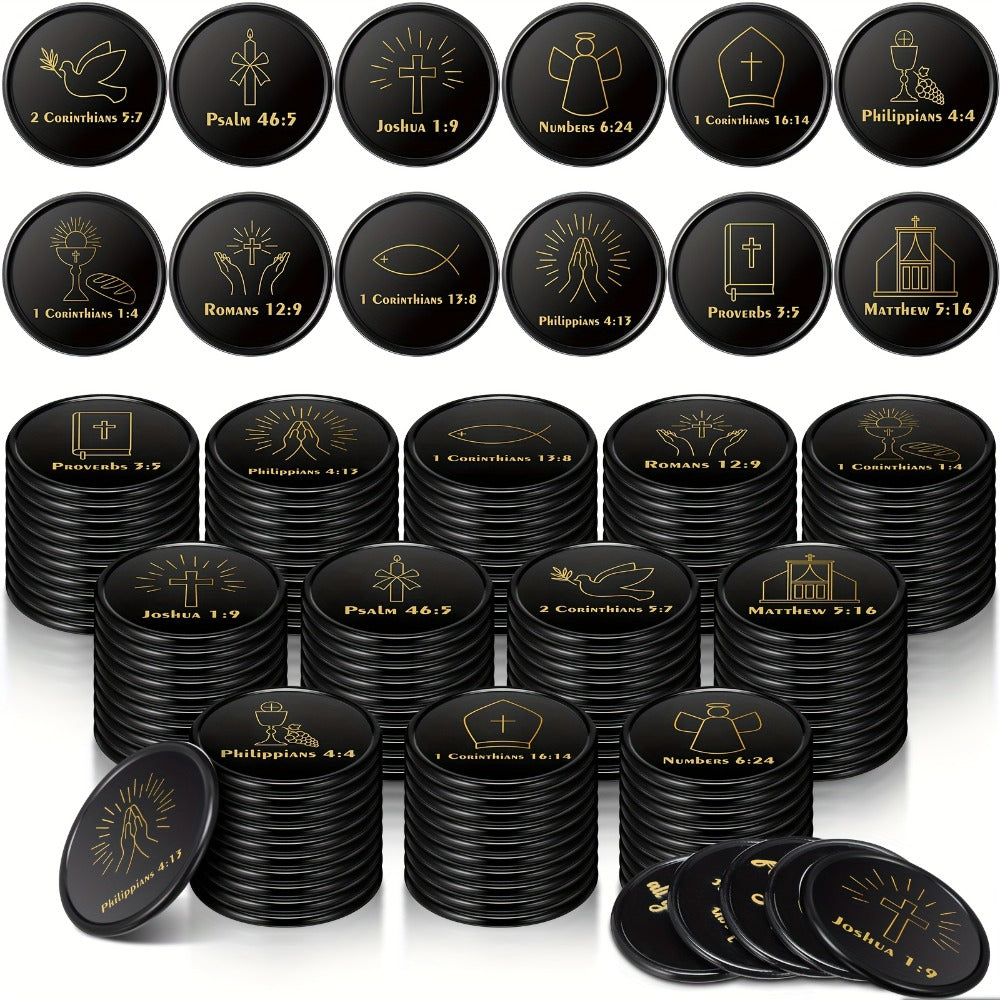 Christian Scripture Token Gifts for Church Events, Sunday School Prizes, VBS Rewards, Baptism, Easter Basket Fillers & Religious Party Favors – Bible Verse Coins Bulk 120 Pack