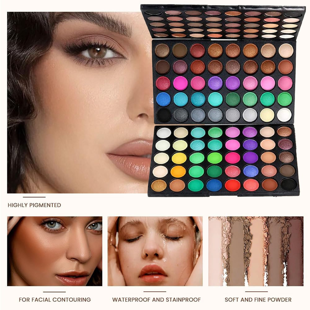 120 Color Eyeshadow Palette with 6 Makeup Brushes Shimmer Matte Multi Color Eye Shadow Kit for Stage Cosplay Halloween Party Daily Glam Women Gift - product image 11