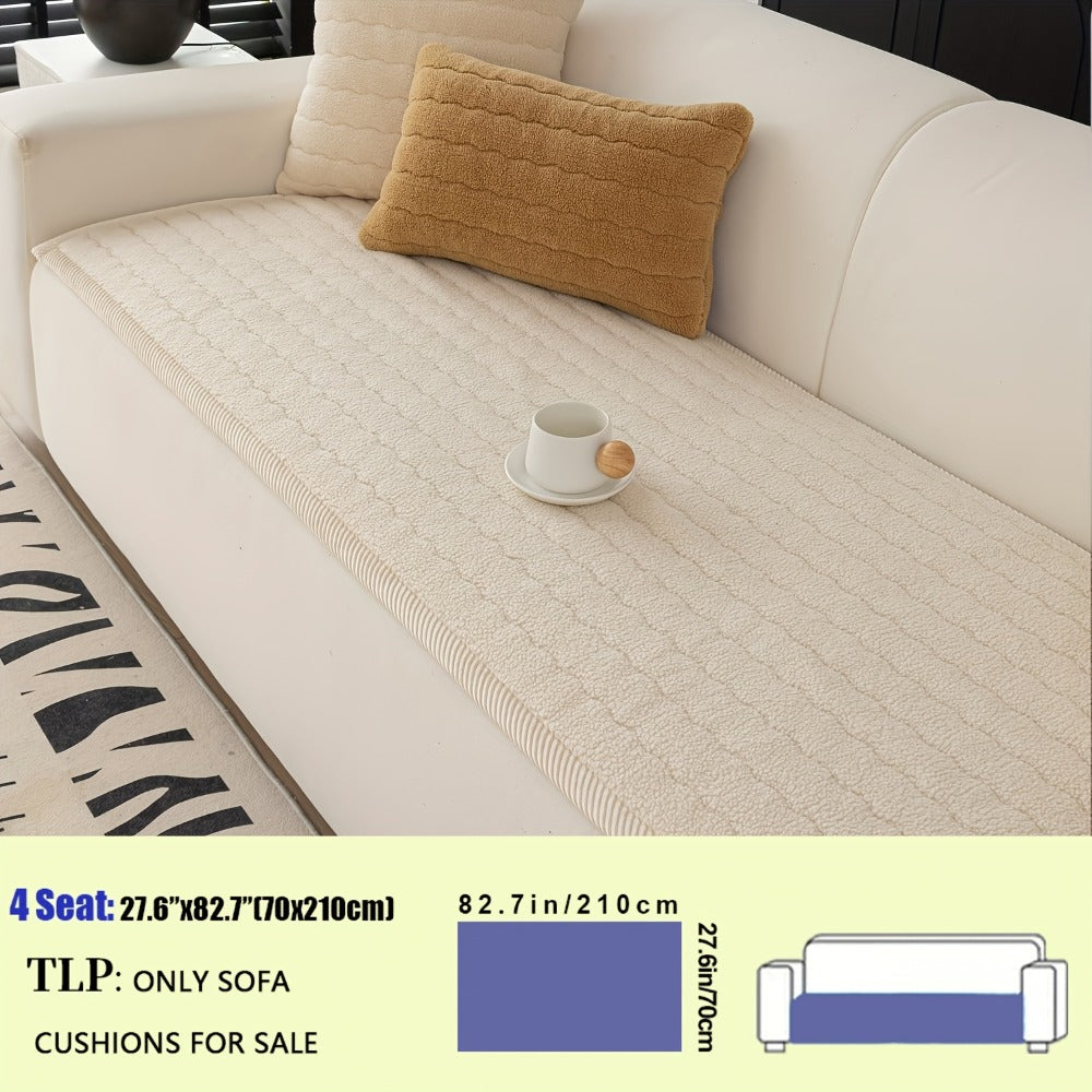 Plush Sofa Cover Bohemian Style Thickened Short Plush Non-Slip Machine Washable Pet Friendly Sofa Slipcover for Living Room Bedroom Office - Armrest Pad to 4 Seater - product image 13