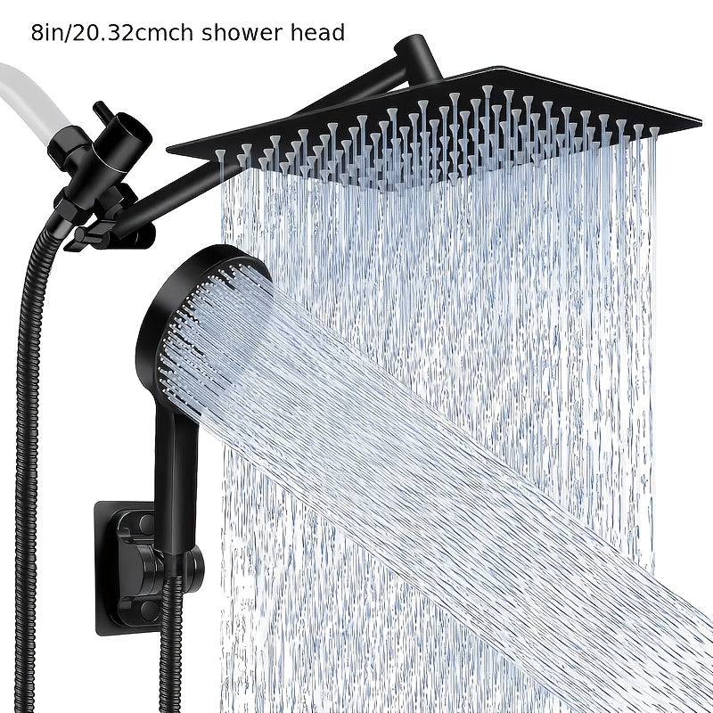 Shower Head, High Pressure Rainfall/Handheld Shower Combo With Extension Arm, 9 Settings, Anti-Leak Shower Head With Holder, Height/Angle Adjustable, Chrome - product image 5