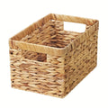 Wicker Storage Basket with Built-in Handle, Natural Rattan Boho Stackable Shelf Organizer Bin for Bathroom Bedroom Living Room Kitchen Closet Home Decor - product image 11