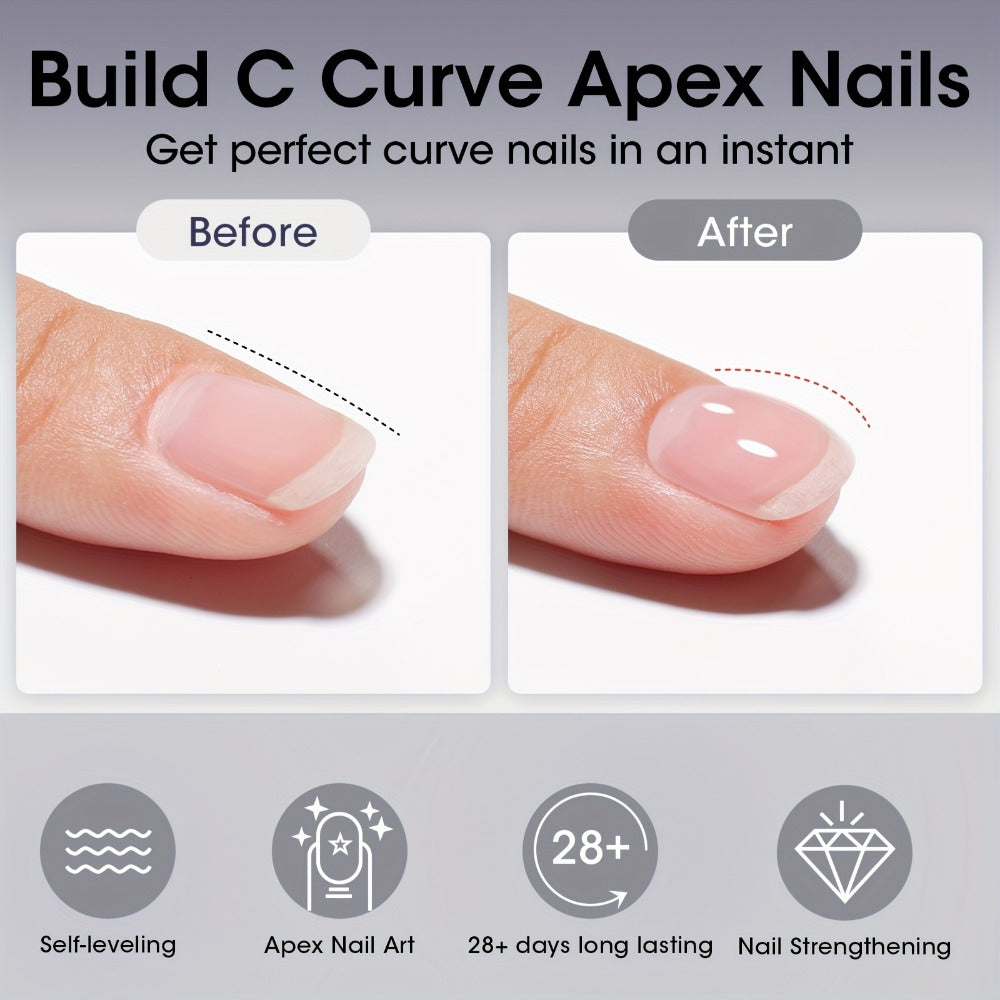 Clear Builder Gel HEMA-Free 5-in-1 2pcs 1.35oz — Nail Extension Strengthener Apex Construction Art Sealing & Repair | Soak-Off UV LED 28+ Days Chip-Proof Wear for Sensitive Skin Sa - product image 3