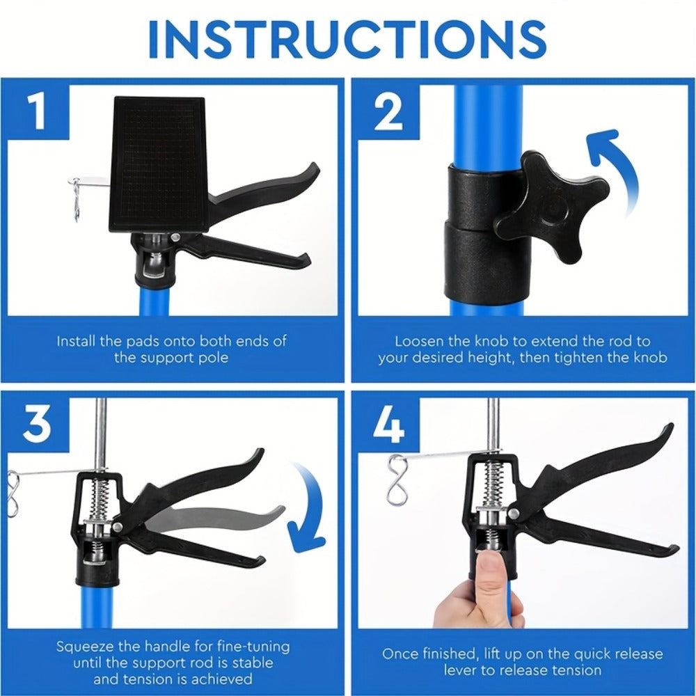 Adjustable Steel Support Rods for Drywall & Cabinet Installation, Extendable Construction Support Poles 19.7"-45.3" / 45"-114", Manual Lifting Tool Height Adjuster for Home Renovat - product image 2