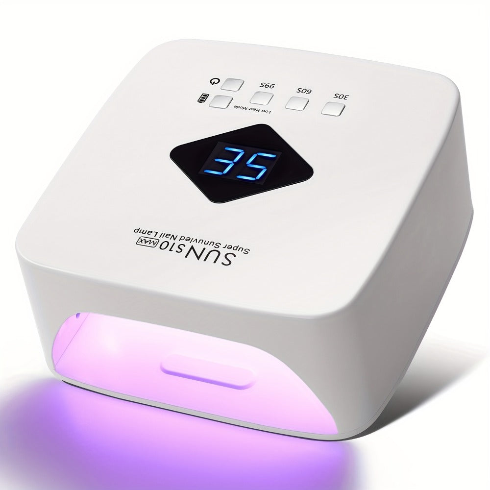 Cordless LED Nail Lamp SUN S10 MAX Rechargeable — 30 LED Lights Auto Sensor 3-Timer LCD Display Professional Gel Nail Dryer for UV Gel Acrylic Base Top Coat, Wireless Nail Light fo - product image