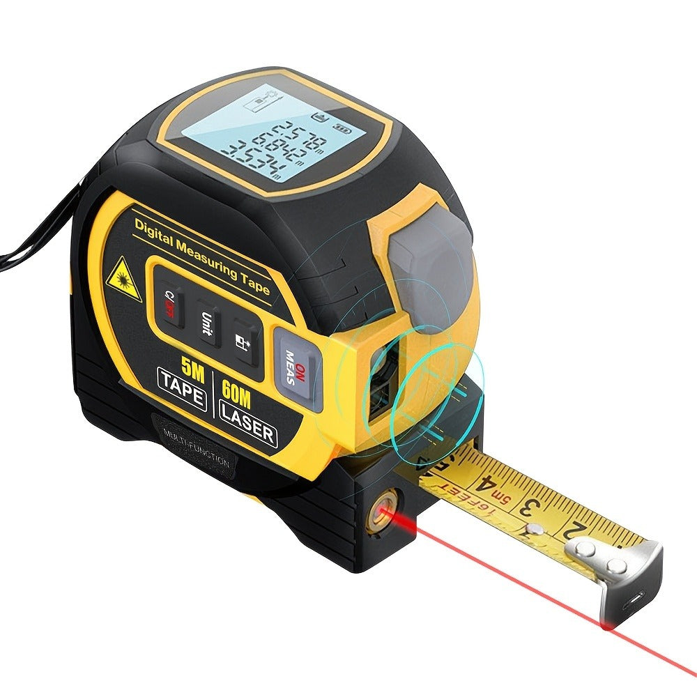 Laser Distance Meter 3-in-1 60M Laser Rangefinder with 5M Tape Measure Laser Cross Line Area Volume Pythagorean Measurement 20 Data Memory for Construction Housing Survey - product image 9