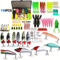 Mixed Plastic & Metal Baits, Hooks, Swivels & Jig Hooks (361 pcs) – Fishing Lures Kit with Tackle Box - product image