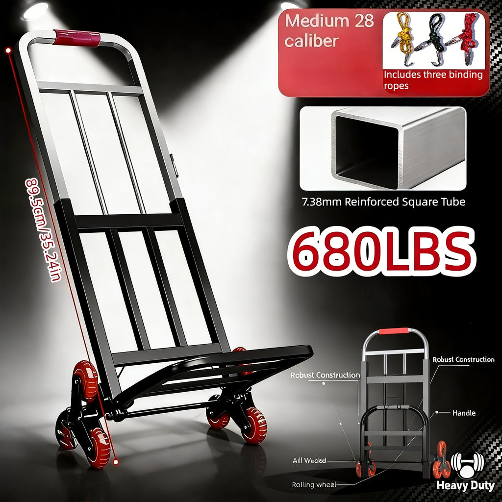 Folding Hand Truck Stair Climbing Wheels Heavy Duty 220 450 680 LBS Capacity Compact Collapsible Handcart Dolly for Home Warehouse Grocery Moving Office Material Handling - product image 14