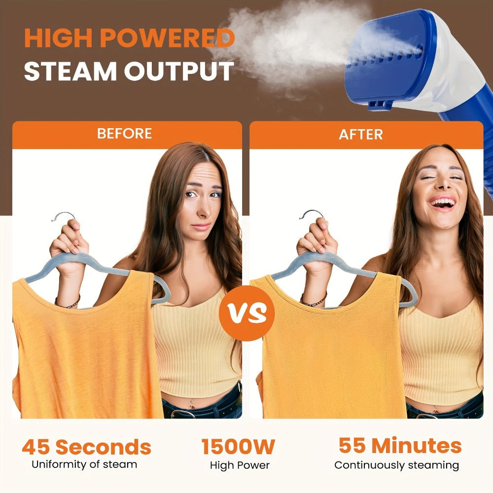 Garment Steamer Hanging Iron Machine 1500W, Vertical Steam Iron with 1.8L Large Water Tank, 60 Min Continuous Steam, 45s Fast Heat-Up, Roll Wheels, Adjustable Handheld Steamer for  - product image 8