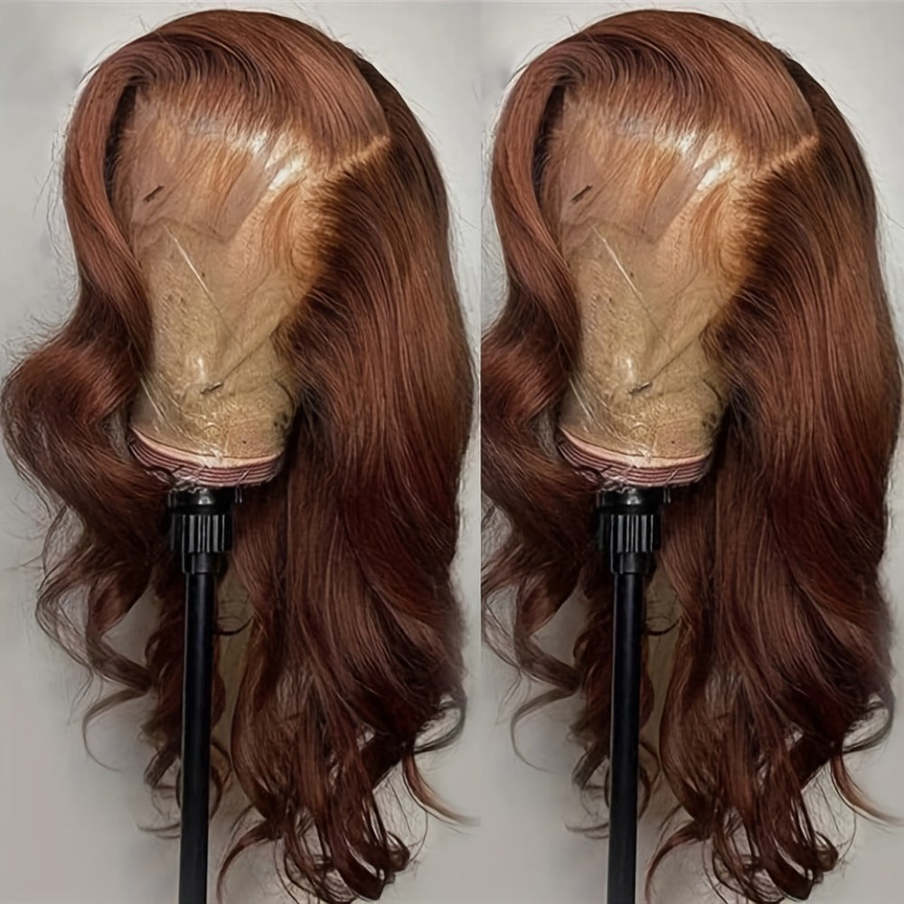 Body Wave Lace Front Wig Synthetic Glueless Heavy Density 26-34 Inch | Dark Brown Red Orange-Red Black Long Wavy Women Daily Wear Party Cosplay - product image 10