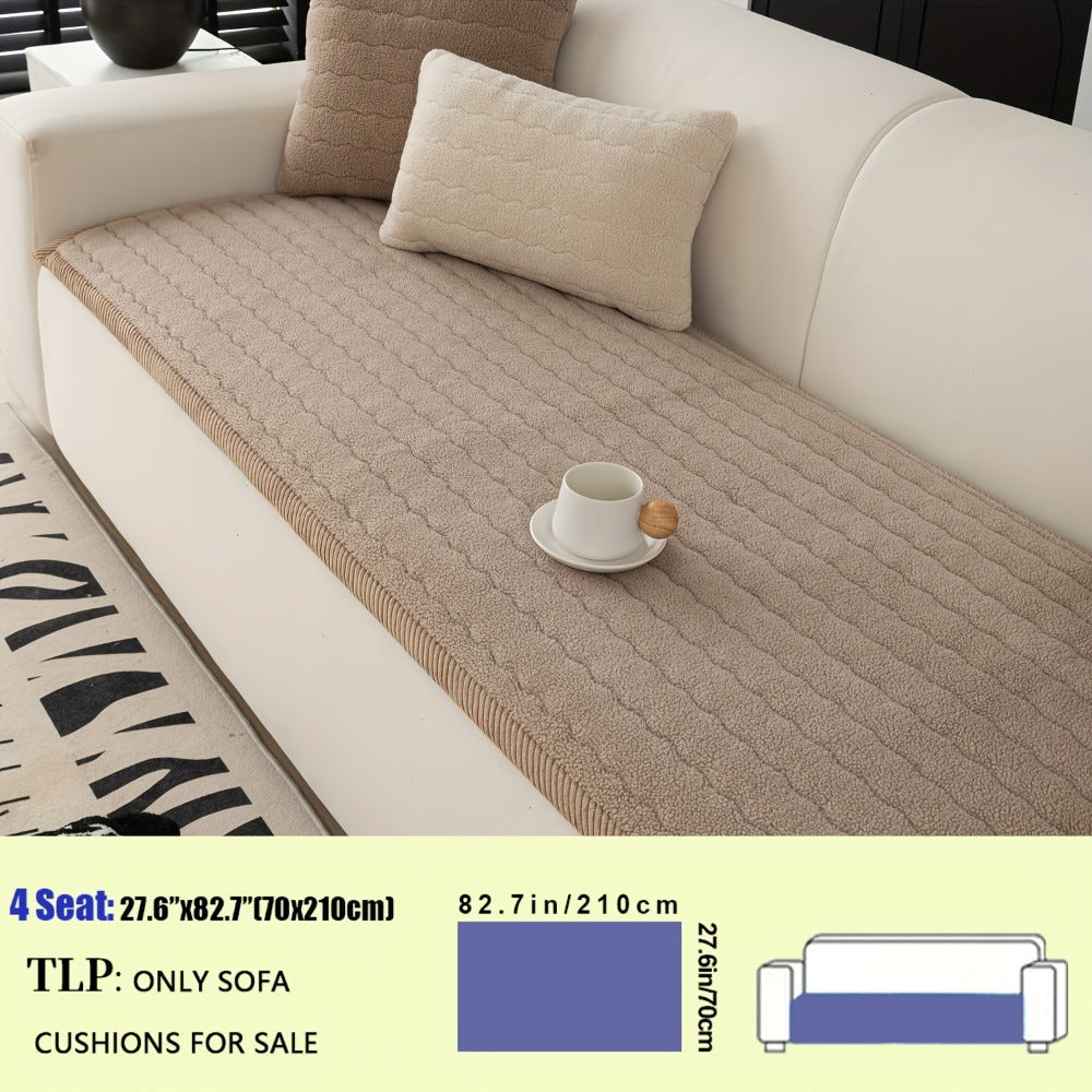 Plush Sofa Cover Bohemian Style Thickened Short Plush Non-Slip Machine Washable Pet Friendly Sofa Slipcover for Living Room Bedroom Office - Armrest Pad to 4 Seater - product image 16
