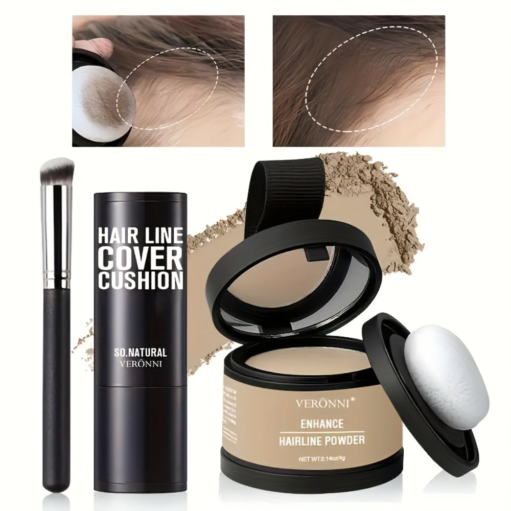 Hair Root Concealer Powder with Brush - Instantly Covers Gray Roots & Thinning Hairline, Plant-Based Keratin Formula, Natural-Looking Coverage for All Hair Types, Women & Men, 6 Sh - product image