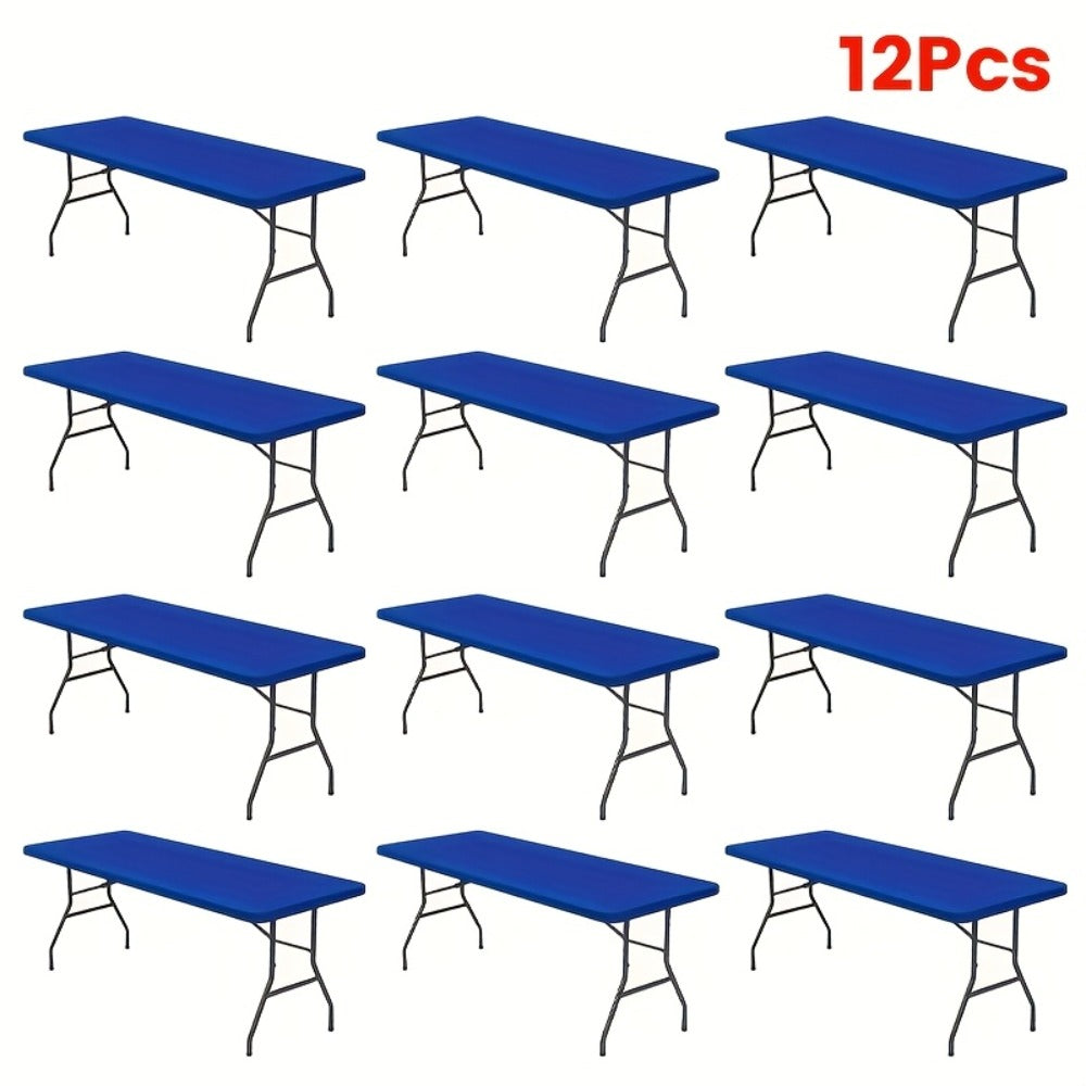 Stretch Table Covers 6Ft Washable Elastic Rectangle Tablecloth for Parties Weddings Picnics Camping, Spandex Polyester Blend, Fits Standard 6 Foot Tables, Set of 3 6 9 or 12, Black - product image 7