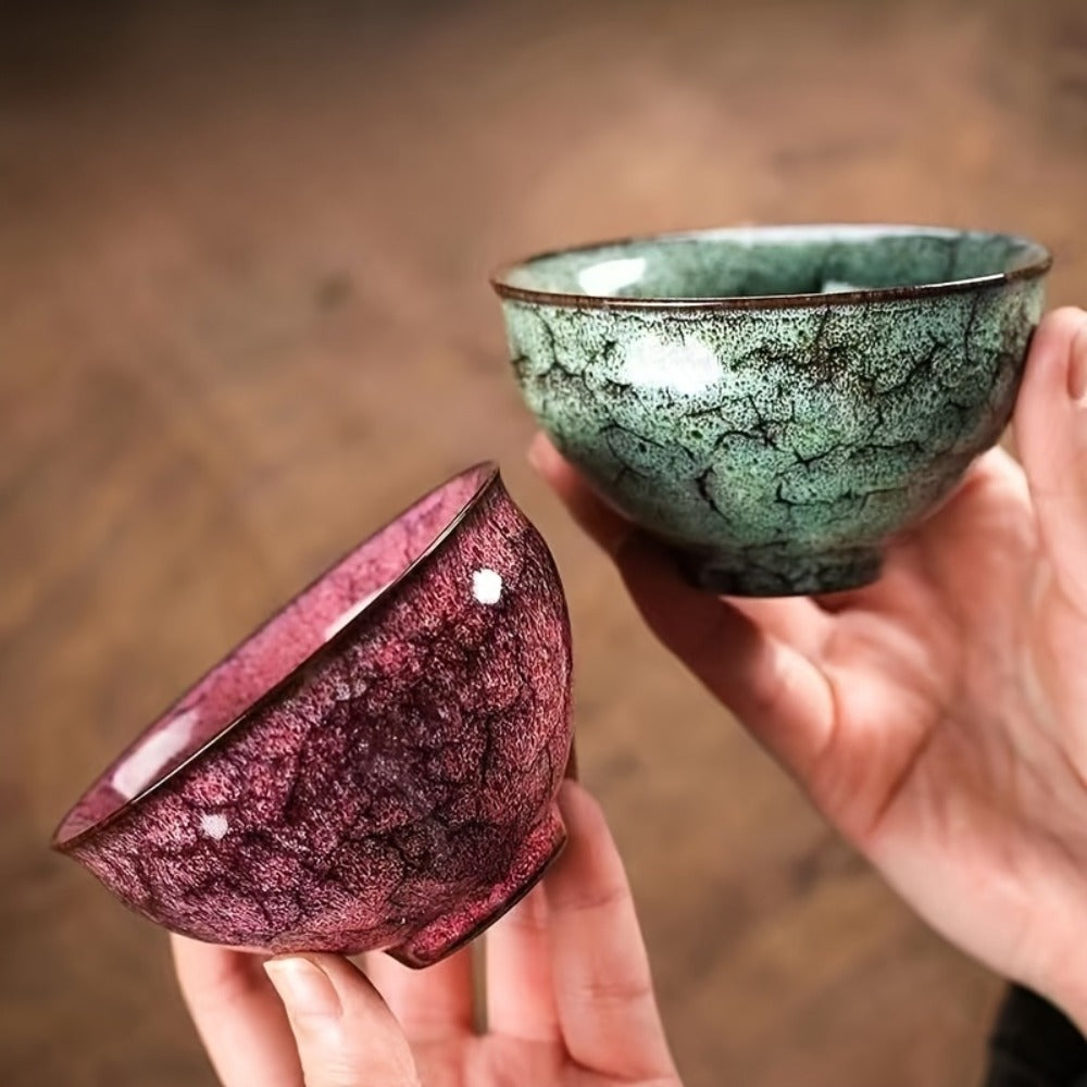 Kung Fu Tea Cups Set of 5 – Handmade Kiln-Fired Jianzhan Ceramic Teacups – Five-Element Design in 5 Colors with Gift Box – Elegant Chinese Tea Ceremony Cup Gift for Business, Frien - product image 7