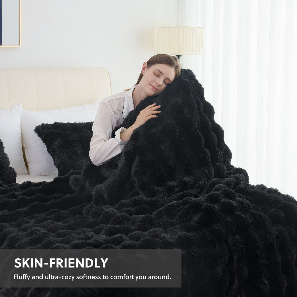Faux Rabbit Fur Throw Blanket – Ultra-Soft Plush Fleece for Bed, Couch, Sofa & Travel, All Season, 11 Colors, Throw to King Size - product image 11