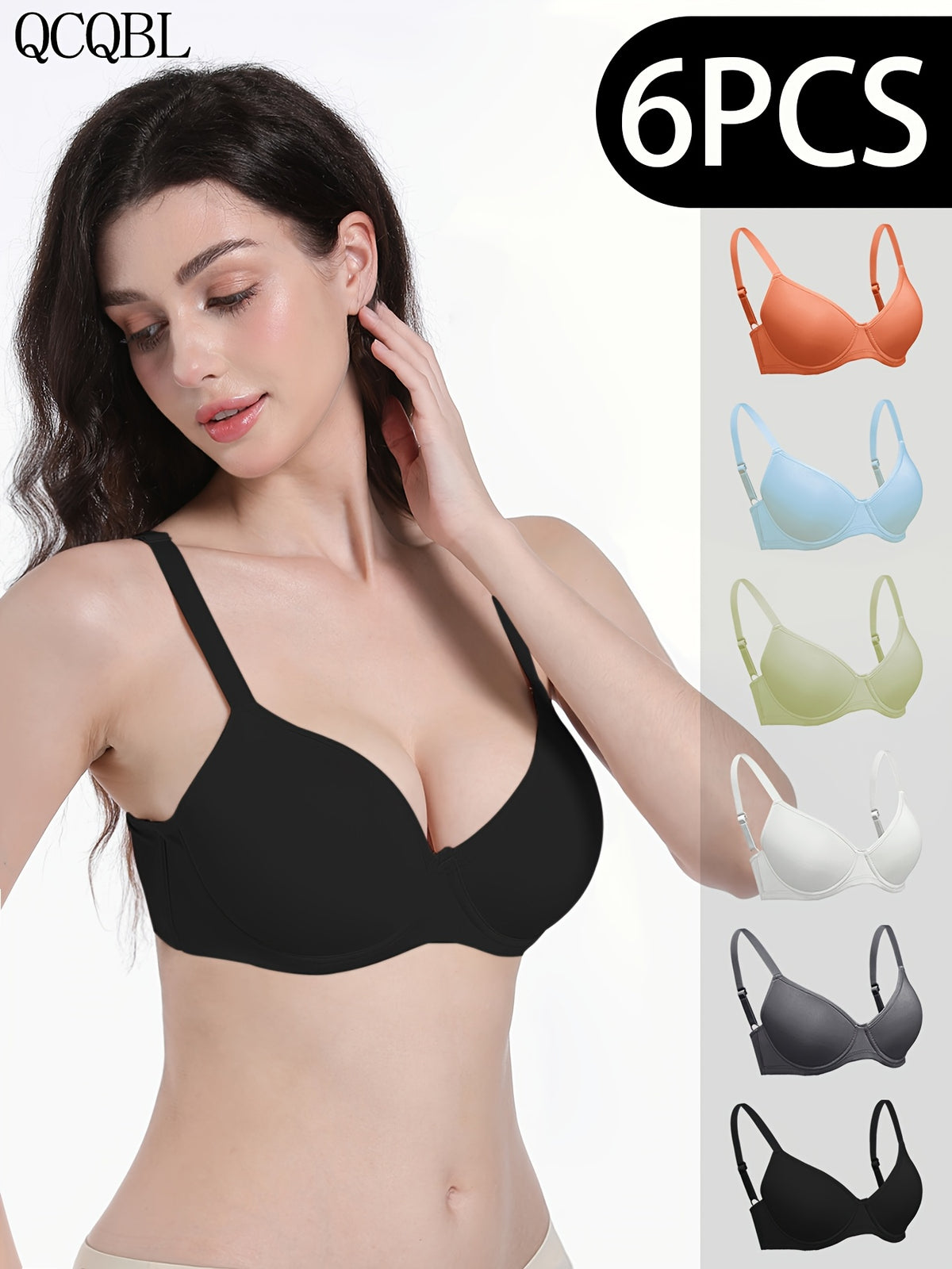 6-Pack Ultra-Soft Seamless Push-Up Bras - Comfortable Everyday Support, Elegant Style, Breathable Cups, Versatile Value Set For Women Of All Shapes and Sizes - product image 4