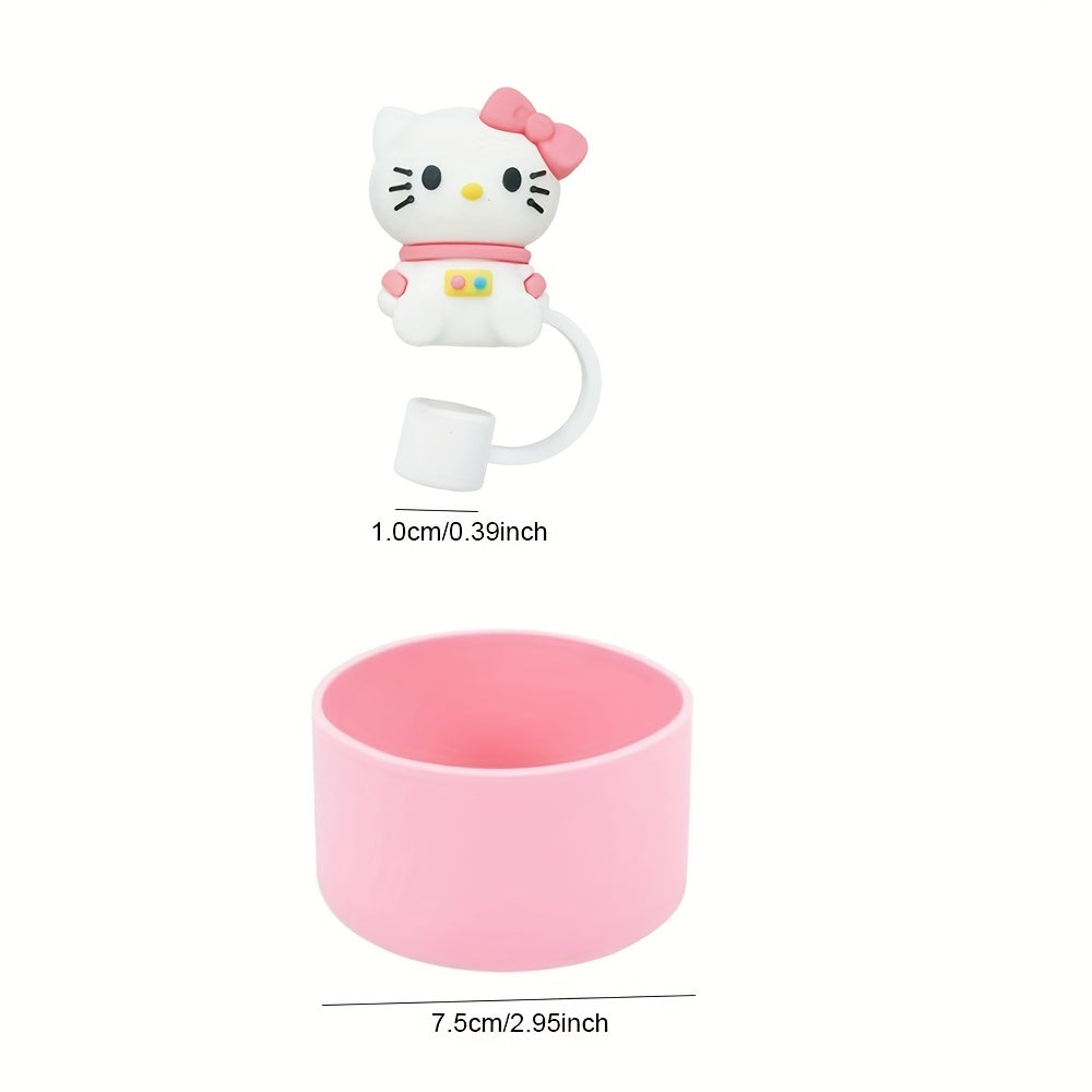 Compatible with 30 & 40 oz Tumblers, Hello Kitty Kuromi Cinnamoroll Melody Foam Handle Strap, Cute Cartoon Water Bottle Accessories | Kawaii Sanrio Tumbler Accessories Cup Sleeve & Silicone Boot Set