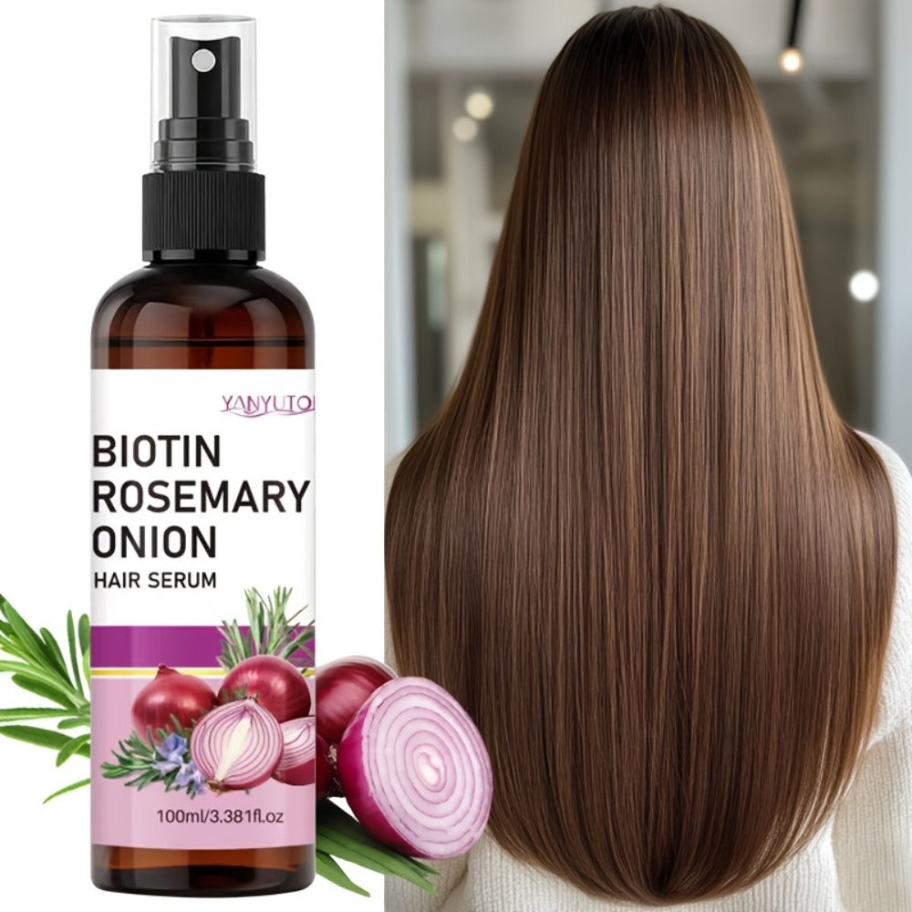 Biotin Rosemary Hair Growth Spray with Onion Extract — Leave-In Strengthening Essence Reduces Breakage Frizz Enhances Shine Scalp Health All Hair Types 100ml - product image 3