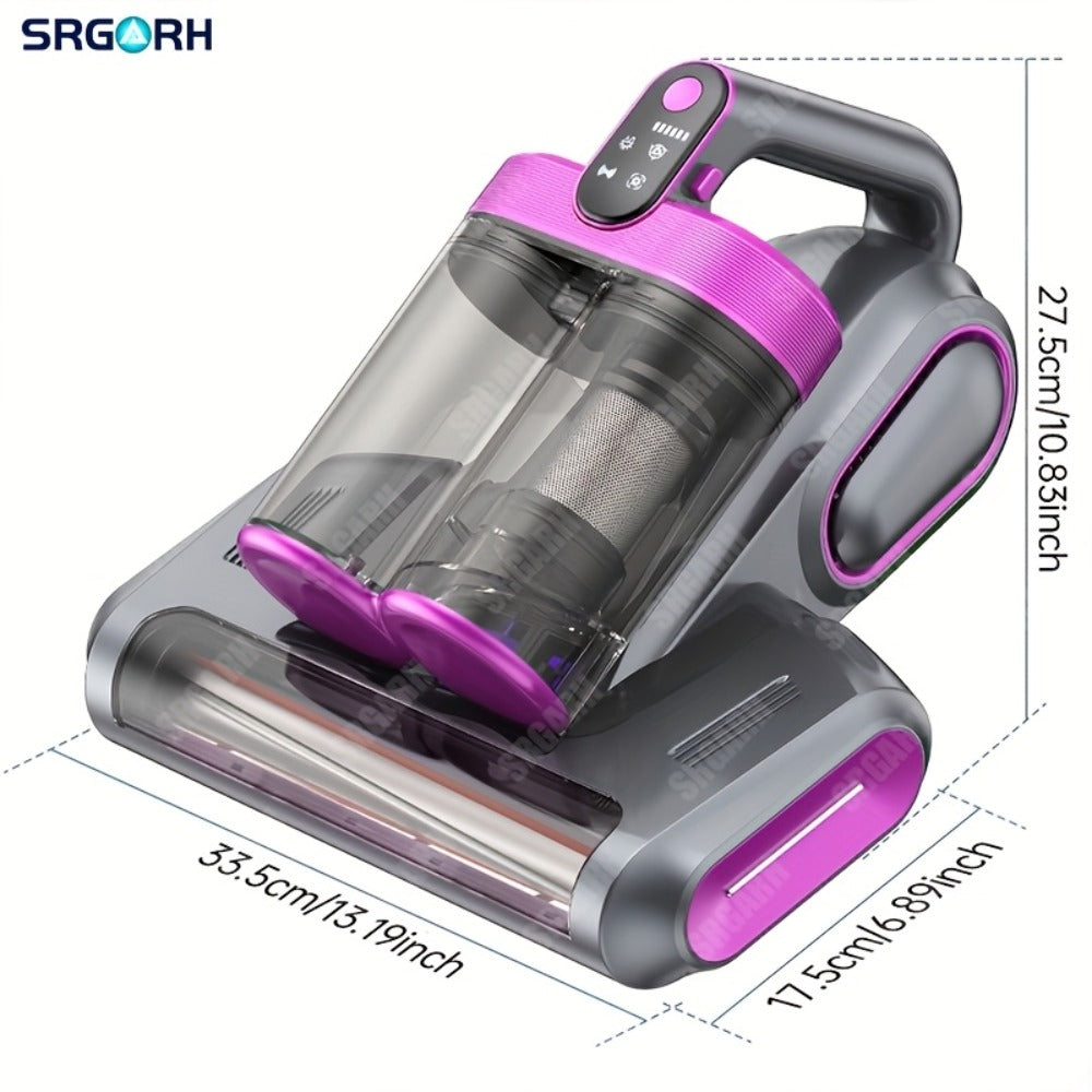 Mattress Vacuum Cleaner Handheld Bed Cleaner – 16KPa Strong Suction with UVC Light & Hot Air Heating, Deep Clean for Pillows, Sofa, Crib & Pet Hair, Double Cup Design, White or Pur - product image 2