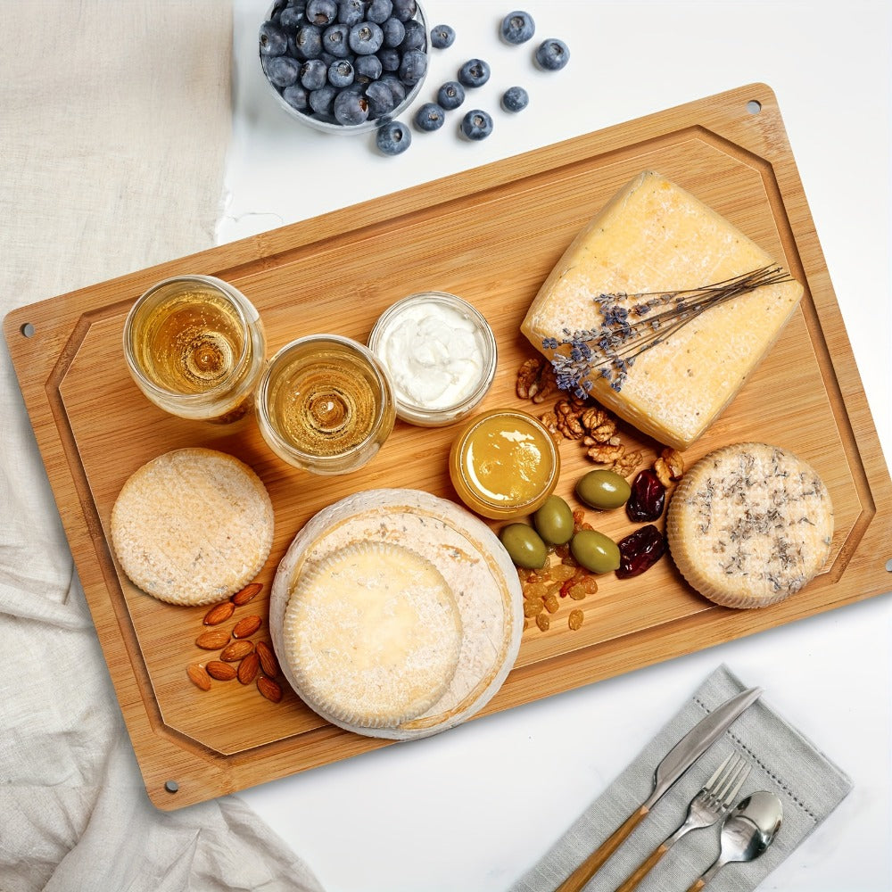 Cutting Board with Juice Groove – Non-Slip Chopping Board & Cheese Platter for Meat, Cheese, Bread, Vegetables & Fruits, XL & Bamboo Options, Kitchen Gadget Gift for Home, Dorm & H - product image 6