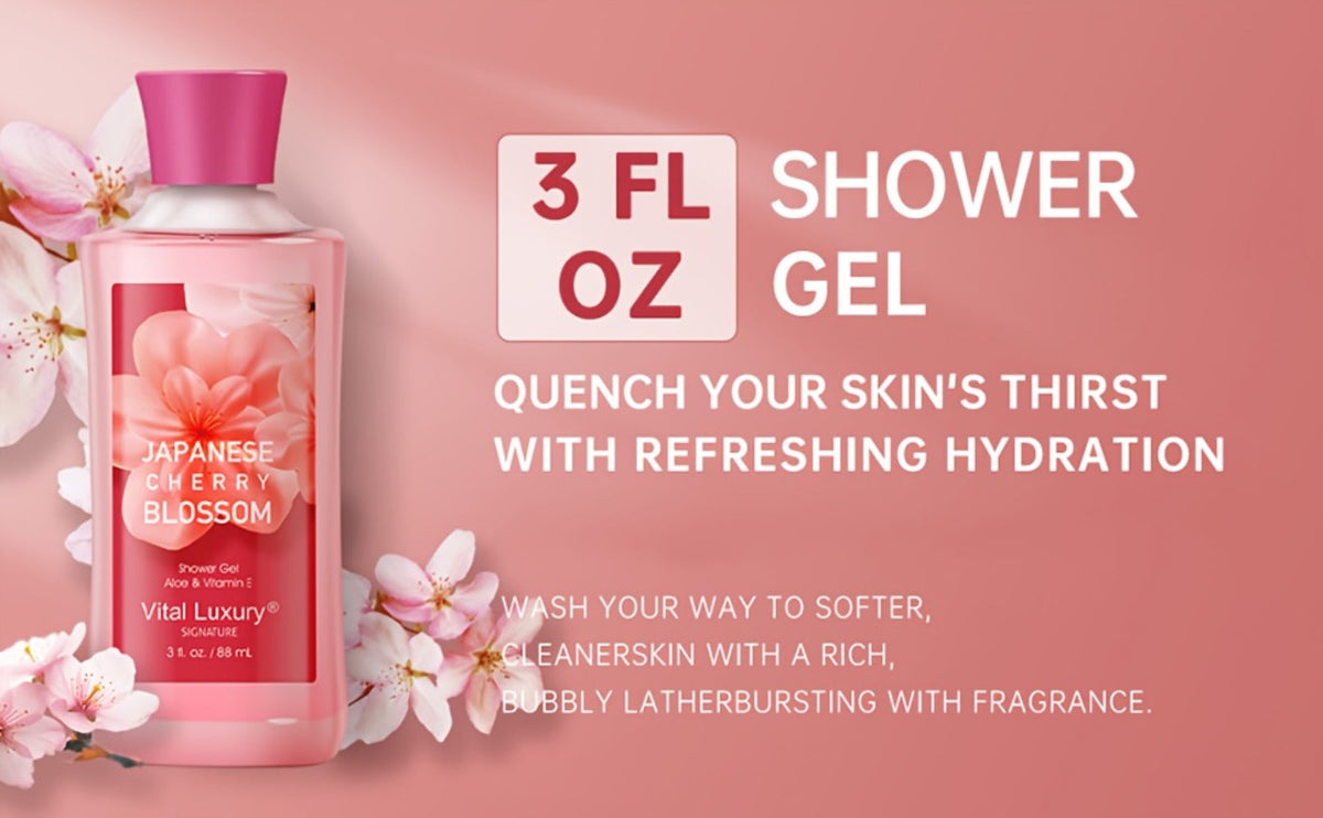 Bath Body Care Gift Set Shower Gel Body Lotion Body Mist Aloe Vera Vitamin E Glycerin Deep Moisturizing Fragrance Set for Women Cherry Blossom Lavender Vanilla Coconut All Skin Typ - product image 17