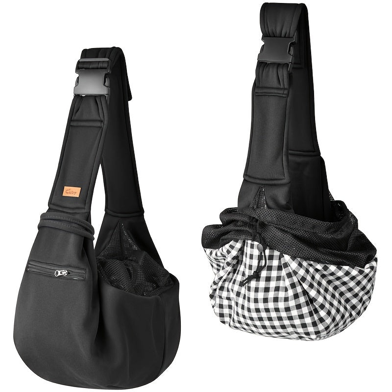 Adjustable Pet Sling Shoulder Carrier Bag – Hands-Free Dog Cat Puppy Carry Bag, Soft Breathable Travel Sling for Small Pets, Secure & Comfortable One-Shoulder Tote for Daily Use & Outdoor Travel, 3 Colors